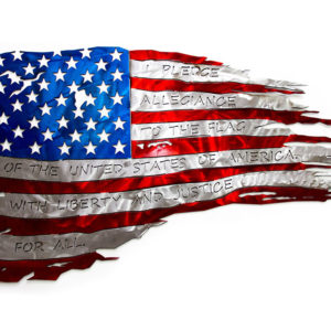 us flag plasma cut laser stainless steel sign photo